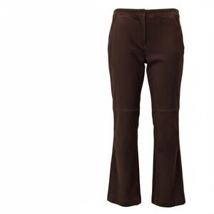 INC International Concepts Vintage Y2K Chocolate Suede Leather Flare Pants